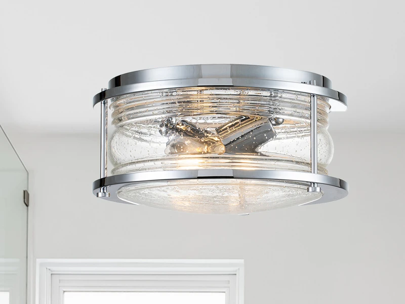 KICHLER Deckenleuchte ASHLAND BAY In Chrom Für Badezimmer & Wohnraum, Ø30,5cm 1 KICHLER Deckenleuchte ASHLAND BAY In Chrom Für Badezimmer & Wohnraum, Ø30,5cm