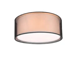 Trio Leuchten Deckenleuchte BURTON Stoff Organza Transparent Schwarz Innen Weiß Ø 50cm -Globo Store deckenleuchte burton stoff organza transparent sch 1