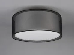 Trio Leuchten Deckenleuchte BURTON Stoff Organza Transparent Schwarz Innen Weiß Ø 50cm -Globo Store deckenleuchte burton stoff organza transparent sch 3