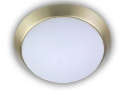 Niermann Deckenleuchte / Deckenschale, Opalglas Matt, Dekorring Messing Matt, Ø 40cm