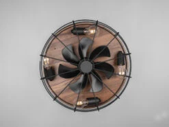 Reality Leuchten Deckenleuchte Mit Ventilator TRONDHEIM, Fernbedienung Schwarz/Holz Ø48cm -Globo Store deckenleuchte mit ventilator trondheim fernbedienu 6