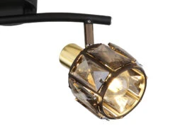 Globo Deckenstrahler INDIANA 2-flammig Mit Glaskristallen Schwarz Gold, Breite 28cm -Globo Store deckenstrahler indiana 2 flammig mit glaskristalle 6