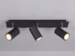 Trio Leuchten Deckenstrahler MARLEY Aus Schwarz Mattem Metall Mit 3 Schwenkbaren GU10 Spots