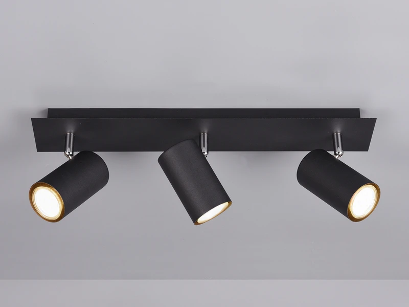 Trio Leuchten Deckenstrahler MARLEY Aus Schwarz Mattem Metall Mit 3 Schwenkbaren GU10 Spots 1 Trio Leuchten Deckenstrahler MARLEY Aus Schwarz Mattem Metall Mit 3 Schwenkbaren GU10 Spots