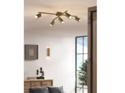 Trio Leuchten Deckenstrahler MARLEY In Altmessing 2-flammig Spots Schwenkbar -Globo Store deckenstrahler marley in altmessing 2 flammig spot 2