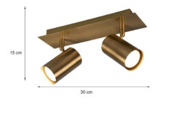 Trio Leuchten Deckenstrahler MARLEY In Altmessing 2-flammig Spots Schwenkbar -Globo Store deckenstrahler marley in altmessing 2 flammig spot 3