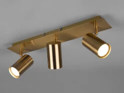 Trio Leuchten Deckenstrahler MARLEY In Altmessing 3-flammig Spots Schwenkbar