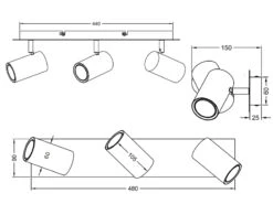 Trio Leuchten Deckenstrahler MARLEY In Altmessing 3-flammig Spots Schwenkbar -Globo Store deckenstrahler marley in altmessing 3 flammig spot 4
