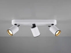 Trio Leuchten Deckenstrahler PAGO Metallschirm Weiß - 3 Spots Schwenkbar - 41cm -Globo Store deckenstrahler pago metallschirm weiss 3 spots sch 2