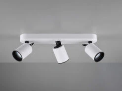 Trio Leuchten Deckenstrahler PAGO Metallschirm Weiß - 3 Spots Schwenkbar - 41cm -Globo Store deckenstrahler pago metallschirm weiss 3 spots sch 3