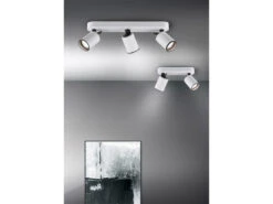 Trio Leuchten Deckenstrahler PAGO Metallschirm Weiß - 3 Spots Schwenkbar - 41cm -Globo Store deckenstrahler pago metallschirm weiss 3 spots sch 7