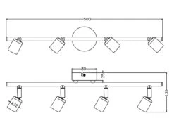 Reality Leuchten Deckenstrahler PARIS 4 Flammig Metall Weiß, 50cm Breit -Globo Store deckenstrahler paris 4 flammig metall weiss 50cm b 4