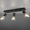 Reality Leuchten Deckenstrahler VANNES 3 Flammig Schwarz, Balken 44cm Breit