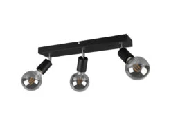 Reality Leuchten Deckenstrahler VANNES 3 Flammig Schwarz, Balken 44cm Breit -Globo Store deckenstrahler vannes 3 flammig schwarz balken 44c 3