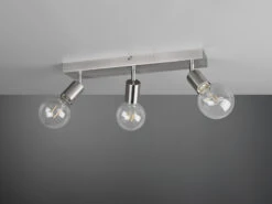 Reality Leuchten Deckenstrahler VANNES 3 Flammig Silber, Balken 44cm Breit -Globo Store deckenstrahler vannes 3 flammig silber balken 44cm 2