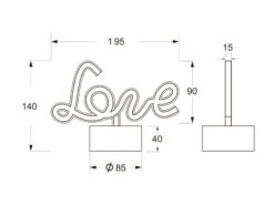 Reality Leuchten Deko LED Tischleuchte AMOR Batterie- Oder USB Betrieben, Höhe 14cm -Globo Store deko led tischleuchte amor batterie oder usb betri 4