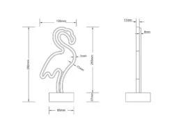 Reality Leuchten Deko LED Tischleuchte FLAMINGO Batterie- Oder USB Betrieben, Höhe 29cm -Globo Store deko led tischleuchte flamingo batterie oder usb b 5