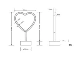 Reality Leuchten Deko LED Tischleuchte HEART Batterie- Oder USB Betrieben, Höhe 30cm -Globo Store deko led tischleuchte heart batterie oder usb betr 5