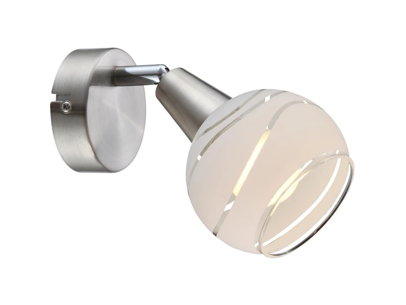 Globo Dekorative LED Wandleuchte ELLIOTT Mit Glasschirm Satiniert, Spot Schwenkbar 2 Globo Dekorative LED Wandleuchte ELLIOTT Mit Glasschirm Satiniert, Spot Schwenkbar – Bild 2