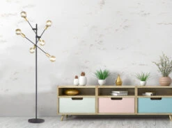 Trio Leuchten Design LED Stehleuchte Schwenkbar, Schwarz Bronze -Globo Store design led stehleuchte schwenkbar schwarz bronze 4