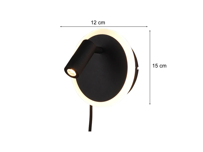 Trio Leuchten Design LED Wandleuchte JORDAN In Schwarz Matt Wandstrahler Leselampe 4 Trio Leuchten Design LED Wandleuchte JORDAN In Schwarz Matt Wandstrahler Leselampe – Bild 4