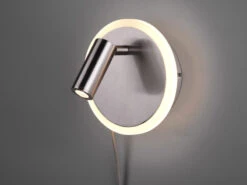 Trio Leuchten Design LED Wandleuchte JORDAN In Silber Matt Mit Leselampe & Stecker -Globo Store design led wandleuchte jordan in silber matt mit l 2