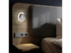 Trio Leuchten Design LED Wandleuchte JORDAN In Silber Matt Mit Leselampe & Stecker -Globo Store design led wandleuchte jordan in silber matt mit l 4