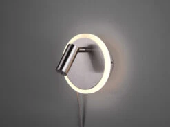 Trio Leuchten Design LED Wandleuchte JORDAN In Silber Matt Mit Leselampe & Stecker -Globo Store design led wandleuchte jordan in silber matt mit l 5