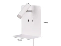 Trio Leuchten Design LED Wandleuchten 2er Set In Weiß Matt Mit USB Ladebuchse Und Ablage -Globo Store design led wandleuchten 2er set in weiss matt mit 1 3