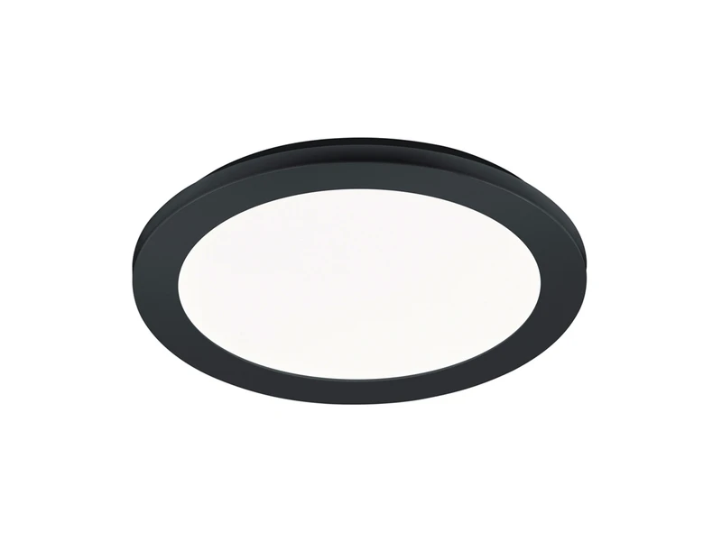 Reality Leuchten Dimmbare LED Deckenleuchte CAMILLUS Flache Badezimmerlampe Ø26cm Schwarz IP44 2 Reality Leuchten Dimmbare LED Deckenleuchte CAMILLUS Flache Badezimmerlampe Ø26cm Schwarz IP44 – Bild 2