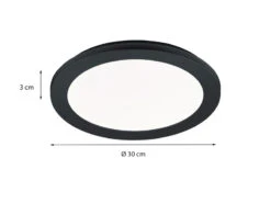 Reality Leuchten Dimmbare LED Deckenleuchte CAMILLUS Flache Badezimmerlampe Ø26cm Schwarz IP44 8 Reality Leuchten Dimmbare LED Deckenleuchte CAMILLUS Flache Badezimmerlampe Ø26cm Schwarz IP44 -Globo Store dimmbare led deckenleuchte camillus flache badezim 16