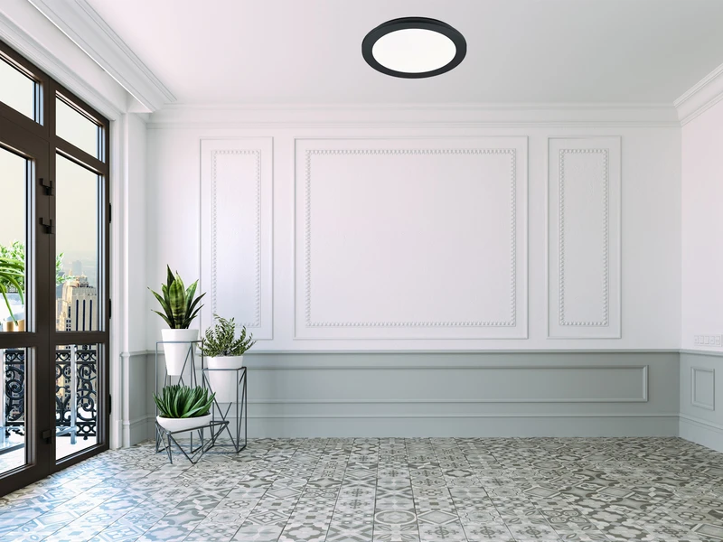 Reality Leuchten Dimmbare LED Deckenleuchte CAMILLUS Flache Badezimmerlampe Ø26cm Schwarz IP44 5 Reality Leuchten Dimmbare LED Deckenleuchte CAMILLUS Flache Badezimmerlampe Ø26cm Schwarz IP44 – Bild 5