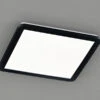 Reality Leuchten Dimmbare LED Deckenleuchte CAMILLUS Flache Badezimmerlampe 40x40cm Schwarz IP44