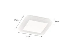 Reality Leuchten Dimmbare LED Deckenleuchte CAMILLUS Flache Badezimmerlampe 17x17cm Weiß IP44 -Globo Store dimmbare led deckenleuchte camillus flache badezim 9