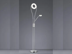 Reality Leuchten Dimmbarer LED Deckenfluter RENNES Mit Flex Leselicht Metall In Silber Matt