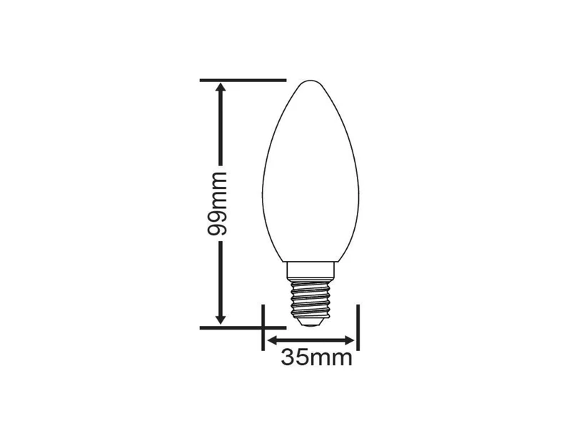Trio Leuchten E14 Filament LED, 2 Watt, 250 Lumen Warmweiß, Ø3,5cm, Nicht Dimmbar 2 Trio Leuchten E14 Filament LED, 2 Watt, 250 Lumen Warmweiß, Ø3,5cm, Nicht Dimmbar – Bild 2
