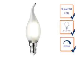 Wofi E14 Filament LED - 3 Watt, 320 Lumen, Warmweiß, Ø 3,5cm- Extern Dimmbar, Weiß -Globo Store e14 filament led 3 watt 320 lumen warmweiss 35cm e 10