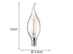 Wofi E14 Filament LED - 3 Watt, 320 Lumen, Warmweiß, Ø 3,5cm- Extern Dimmbar 8 Wofi E14 Filament LED - 3 Watt, 320 Lumen, Warmweiß, Ø 3,5cm- Extern Dimmbar -Globo Store e14 filament led 3 watt 320 lumen warmweiss 35cm e 2