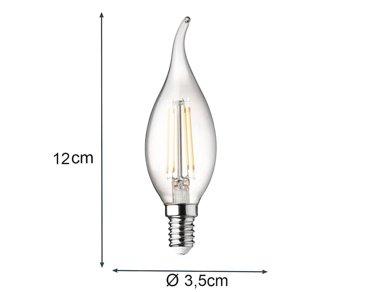 Wofi E14 Filament LED - 3 Watt, 320 Lumen, Warmweiß, Ø 3,5cm- Extern Dimmbar 3 Wofi E14 Filament LED - 3 Watt, 320 Lumen, Warmweiß, Ø 3,5cm- Extern Dimmbar – Bild 3