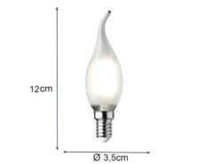 Wofi E14 Filament LED - 3 Watt, 320 Lumen, Warmweiß, Ø 3,5cm- Extern Dimmbar, Weiß -Globo Store e14 filament led 3 watt 320 lumen warmweiss 35cm e 9