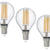 Trio Leuchten E14 Filament LED 3Stk. - 2 Watt, 250 Lumen, Warmweiß, Ø 4cm - Nicht Dimmbar