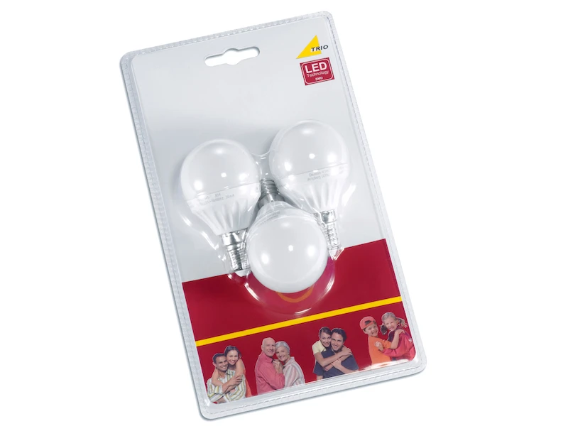 Trio Leuchten E14 LED 3 Stk. - 5 Watt, 400 Lumen, 3000 Kelvin Warmweiß, Ø4,5cm - Nicht Dimmbar 2 Trio Leuchten E14 LED 3 Stk. - 5 Watt, 400 Lumen, 3000 Kelvin Warmweiß, Ø4,5cm - Nicht Dimmbar – Bild 2