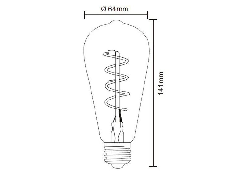 Globo E27 Filament LED - 4 Watt, 200 Lumen, Warmweiß, Ø6,4cm - Extern Dimmbar 4 Globo E27 Filament LED - 4 Watt, 200 Lumen, Warmweiß, Ø6,4cm - Extern Dimmbar – Bild 4