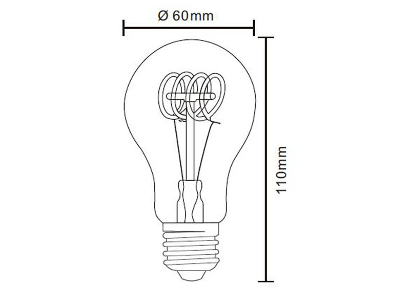 Globo E27 Filament LED - 4 Watt, 200 Lumen, Warmweiß, Ø6cm - Extern Dimmbar 3 Globo E27 Filament LED - 4 Watt, 200 Lumen, Warmweiß, Ø6cm - Extern Dimmbar – Bild 3