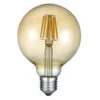 Trio Leuchten E27 Filament LED - 6 Watt, 660 Lumen, 2700 K Warmweiß, Ø9,5cm - Nicht Dimmbar