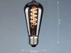 FHL Easy E27 Filament LED Deko Leuchtmittel Tropfen Rauchfarben - 4 Watt, 60 Lumen -Globo Store e27 filament led deko leuchtmittel tropfen rauchfa 2