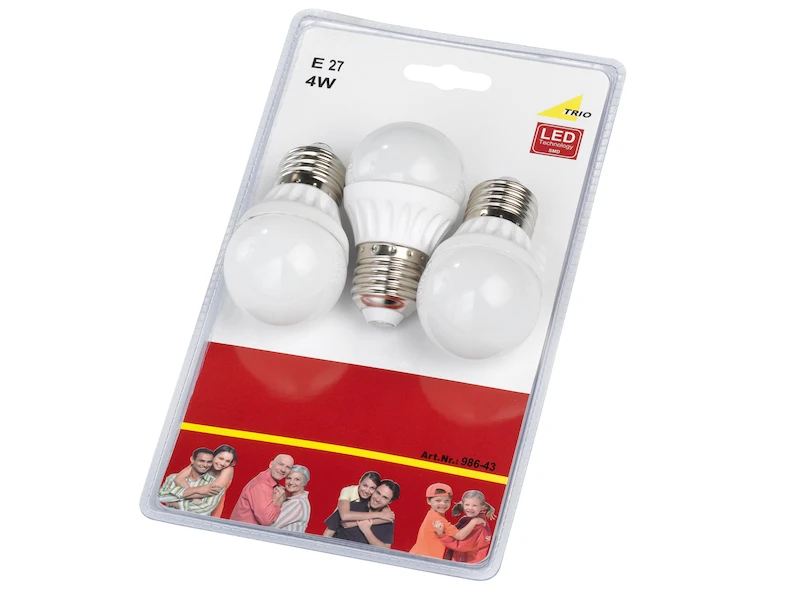 Trio Leuchten E27 LED 3 Stk. - 4 Watt, 320 Lumen, 3000 Kelvin Warmweiß, Ø4,5cm - Nicht Dimmbar 3 Trio Leuchten E27 LED 3 Stk. - 4 Watt, 320 Lumen, 3000 Kelvin Warmweiß, Ø4,5cm - Nicht Dimmbar – Bild 3
