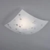 Trio Leuchten Eckige Deckenschale COLINA 40x40cm, Glaslampenschirm In Weiß Grau Gemustert