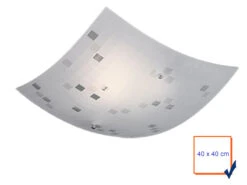 Trio Leuchten Eckige Deckenschale COLINA 40x40cm, Glaslampenschirm In Weiß Grau Gemustert -Globo Store eckige deckenschale colina 40x40cm glaslampenschir 2