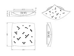 Trio Leuchten Eckige Deckenschale COLINA 40x40cm, Glaslampenschirm In Weiß Grau Gemustert -Globo Store eckige deckenschale colina 40x40cm glaslampenschir 3